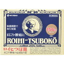 こったところの患部に効く直径2.8cmの円形（500円玉よりひとまわり大きいサイズ）の温感貼り薬。有効成分のノニル酸ワニリルアミドの温感刺激により患部の血行を良くし、サリチル酸メチル・L-メントールなどの鎮痛消炎作用とあわせて、肩のコリ・腰の痛み・関節痛・筋肉痛などにすぐれた効果を発揮します。 使用上の注意 ○してはいけないこと (守らないと現在の症状が悪化したり、副作用が起こりやすくなる) 次の部位には使用しないでください。 (1)目の周囲、粘膜等 (2)湿疹、かぶれ、キズくち ○相談すること 1.次の人は使用前に医師又は薬剤師に相談してください。 本人又は家族がアレルギー体質の人。 薬によりアレルギー症状(例えば発疹・発赤、かゆみ、かぶれ等)を起こしたことがある人。 2.次の場合は直ちに使用を中止し、この文書を持って医師又は薬剤師に相談してください。 本品の使用により、発疹・発赤、かゆみ等の症状があらわれた場合。 ○その他の注意 (1)入浴する時は、必ず30分-1時間位前には、はがしてください。貼ったままの入浴はしないでください。 (2)発熱するもの(コタツ、電気毛布等)と併用しますと、刺激が強くなることがありますので、ご注意ください。 効能・効果 肩のこり、腰の痛み、打撲、捻挫、関節痛、筋肉痛、筋肉疲労、しもやけ、骨折痛 用法・用量 ロイヒつぼ膏の膏面をフィルムからはがし患部にお貼りください。 用法・用量に関連する注意 定められた用法・用量を守ってください。 小児に使用させる場合には、保護者の指導監督のもとに使用させてください。 皮ふの弱い人は、使用前に腕の内側に小片を貼り、発疹・発赤、かゆみ、かぶれ等の症状が発現しないことを確かめてから使用してください。 汗などをよく拭きとり、患部をきれいにしてからお貼りください。 皮ふの弱い人は、同じところには続けて貼らないでください。 体質によってはかぶれ等が生じることがありますので、風呂上がり直後の貼付はさけてください。 本品は外用にのみ使用し、内服しないでください。 成分・分量 1平方メートル中 サリチル酸メチル・・・10.76g l-メントール・・・4.87g ハッカ油・・・0.53g dl-カンフル・・・3.77g チモール・・・0.07g ノニル酸ワニリルアミド・・・0.04g 添加物として、生ゴム、ポリイソブチレン、ポリブテン、石油系樹脂、BHT、重質炭酸カルシウム、カーボンブラック、三二酸化鉄、赤色227号、その他1成分を含有する。 ロイヒツボ膏 156枚商品区分:第3類医薬品文責：株式会社コトブキ薬局ニチバン0629-17