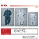 【エドウイン】【通年】シャドーストライプ柄の生地にカラーステッチが映えるEDWINの長袖つなぎ服