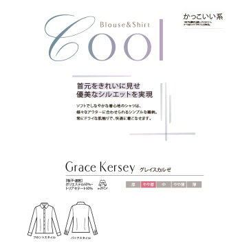 【01135】【enjoie/アンジョア】【女性用/レディース】事務服 長袖 ブラウス シャツ かっこいい系 ホームクリーニング