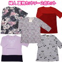 婦人 夏物 カットソー Tシャツ2着 セット シニアお洒落着 半袖 5分袖 7分袖 薄手 M-L(フリー) LL クリックポスト 60 70 80 90代 母の日 敬老の日