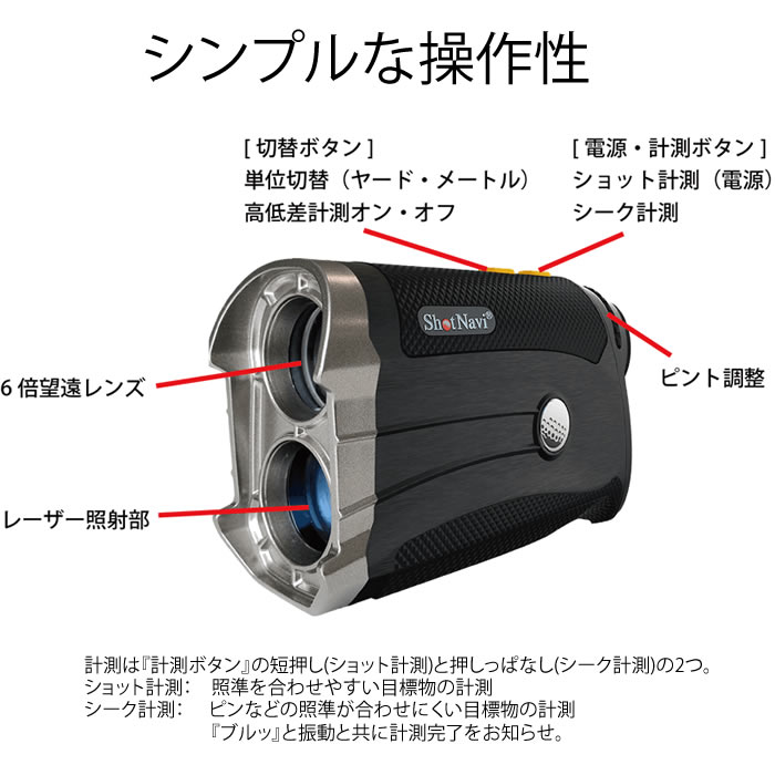 ●Shot Navi/ショットナビLaser Sniper X1/レーザースナイパーエックスワン【ゴルフレーザー測定器】