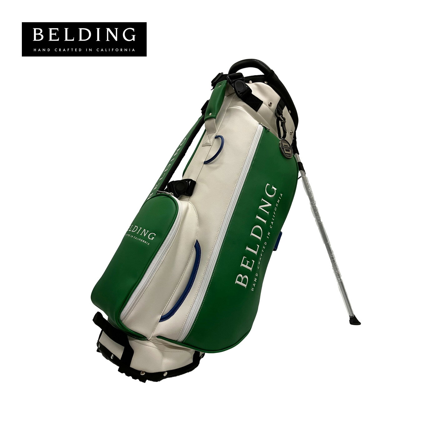 BELDING ベルディング キャディバッグ サンバード 2.0 HBCB-850162 ホワイト・エスプリ/グリーン・エスプリ/ロイヤル・エスプリ スタンドバ...