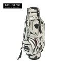BELDING ベルディング キャディバッグ XLスタッフバッグ・カウパッチ with ロゴ HBCB-850139 ホワイト・クラシック/バーガンディ・グレー...