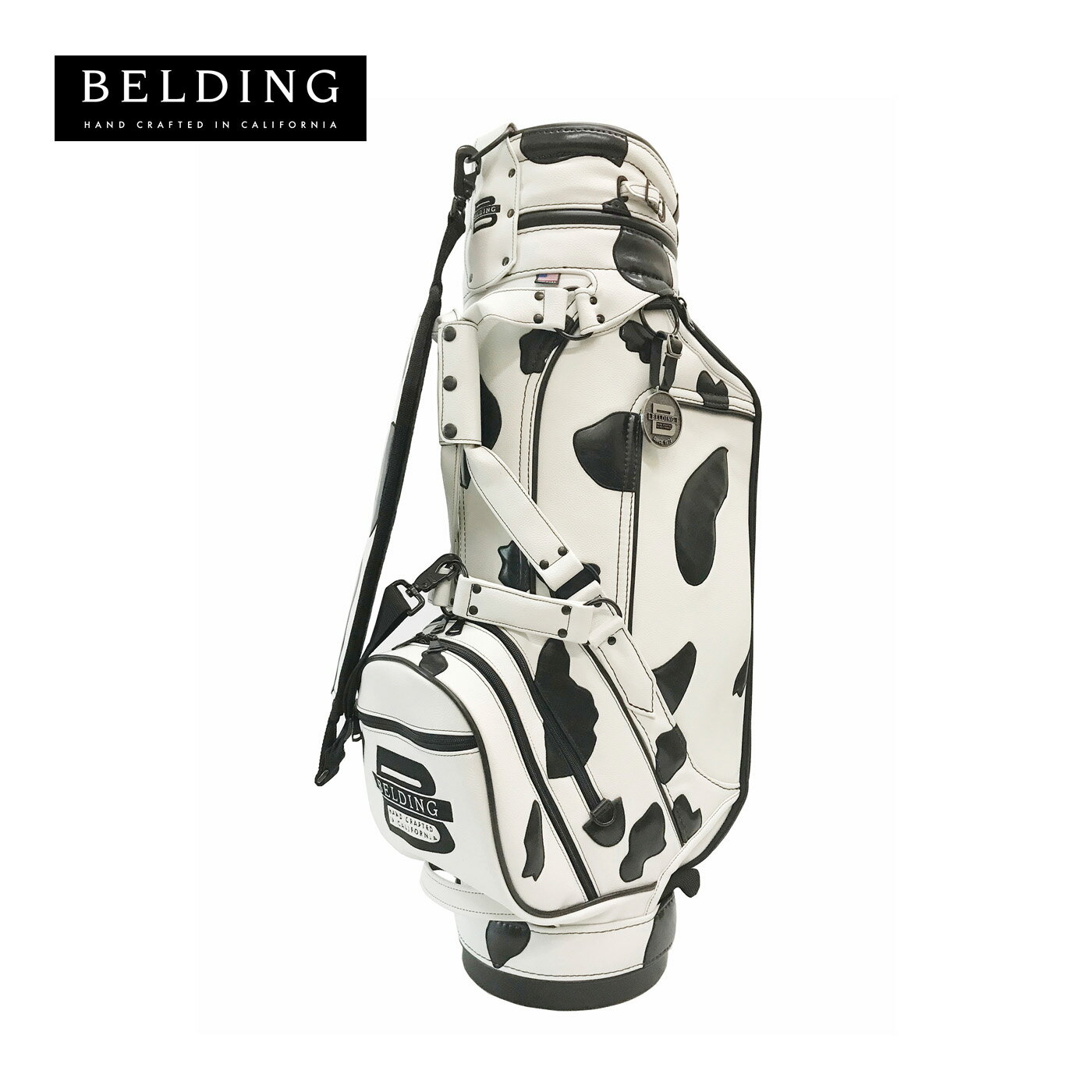 BELDING ベルディング キャディバッグ XLスタッフバッグ・カウパッチ HBCB-850135 ホワイト・クラシック/ブラック・グレーズ