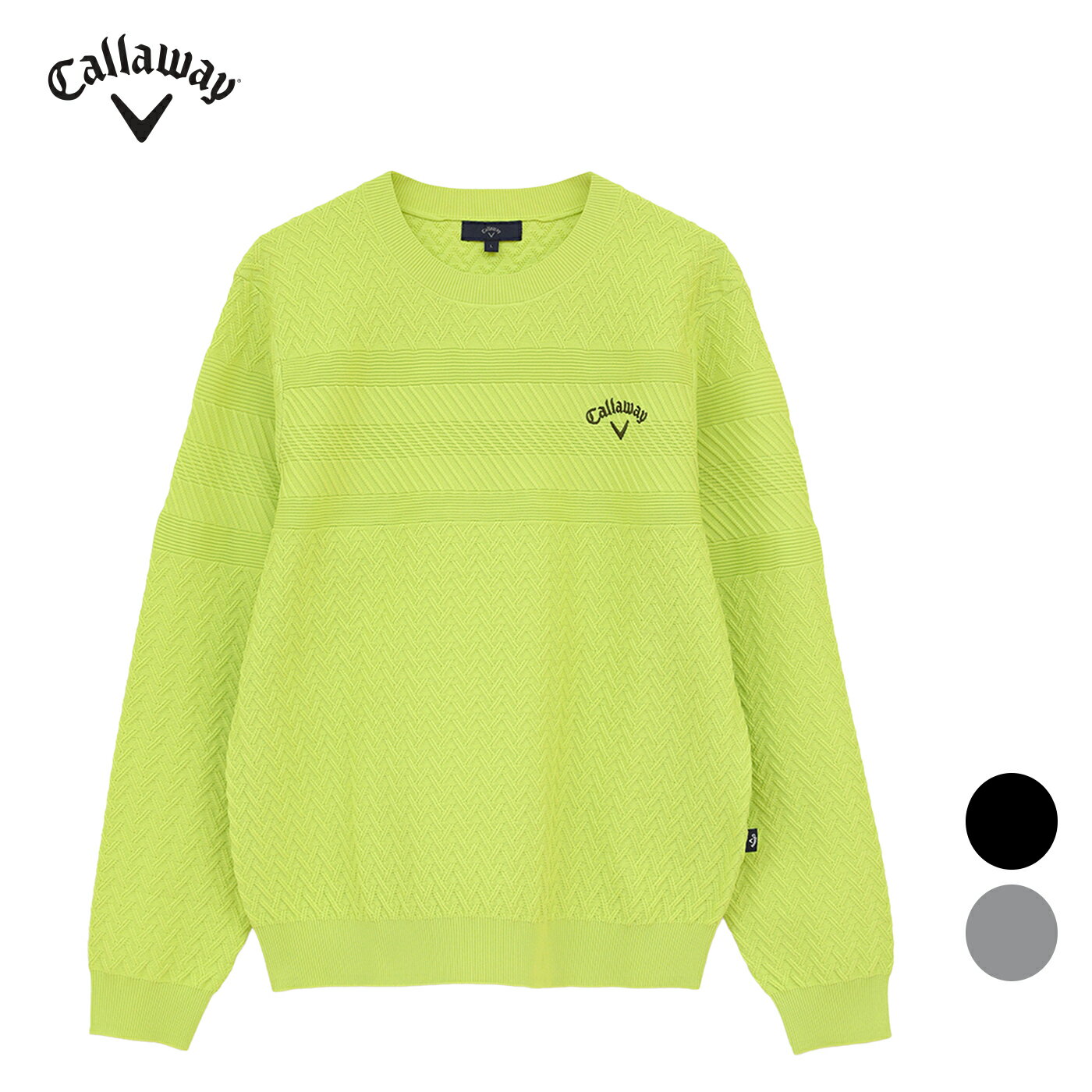 キャロウェイ Callaway ガーター編みクルーネックニット C25218100 メンズ 2025F/W