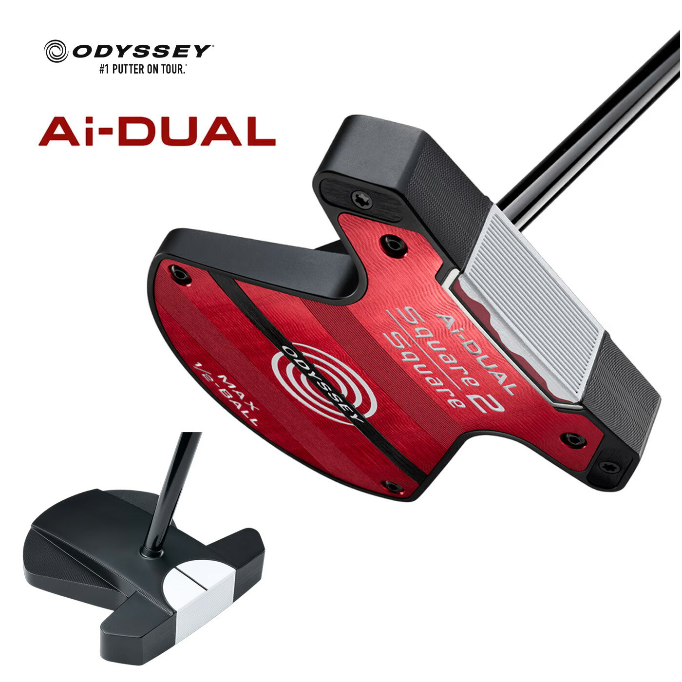 乐天商城 - オデッセイ Ai-DUAL Square 2 Square 1/2-BALL MAXパター［日本仕様］エーアイデュアルスクエアー2スクエアー1/2ボールマックス ODYSSEY