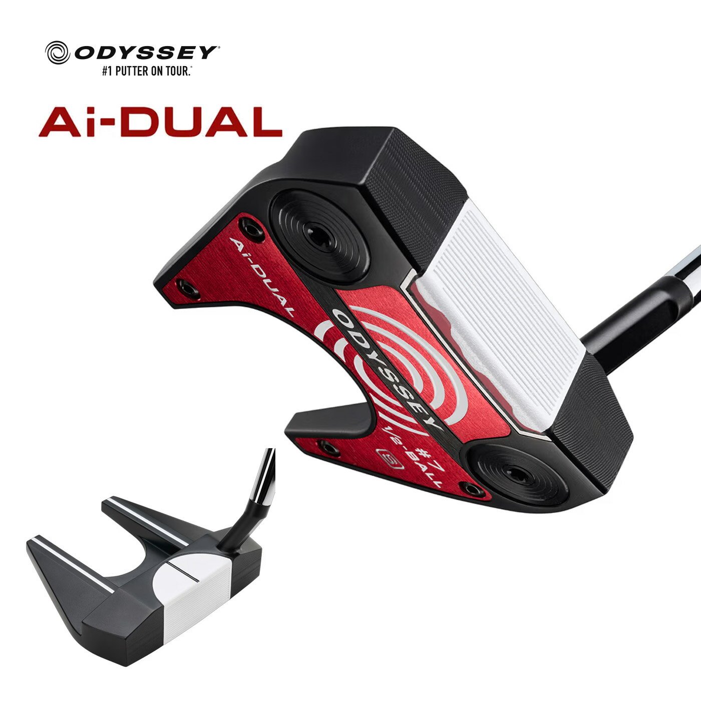 乐天商城 - オデッセイ Ai-DUAL 1/2-BALL #7 Sパター［日本仕様］エーアイデュアル1/2ボール＃7S ODYSSEY