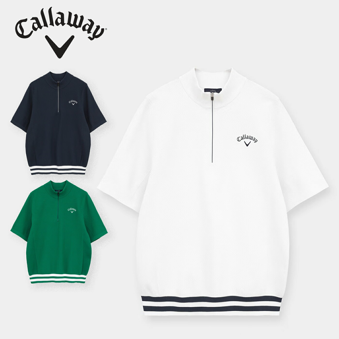 乐天商城 - キャロウェイ ウェア モックネックニットシャツ メンズ 春夏 C26134103 Callaway 2026S/S