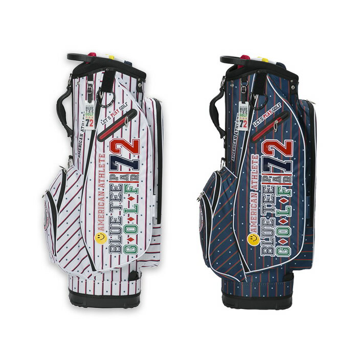 BLUE TEE GOLF ブルーティーゴルフ ナイロン軽量キャディバッグ ストライプ CB-007