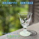 【月光冷感グラス 桜舞う富士 3色セット】 蓄光グラス 光る おしゃれ 冷酒グラス お猪口 ぐい呑み 丸モ高木陶器 月光工房 コラボレーション 盃 食前酒 リキ...