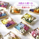 ハーバリウム 花材のみ あじさい かすみ草 ラグラス スターチス プリザーブドフラワーキット hk115