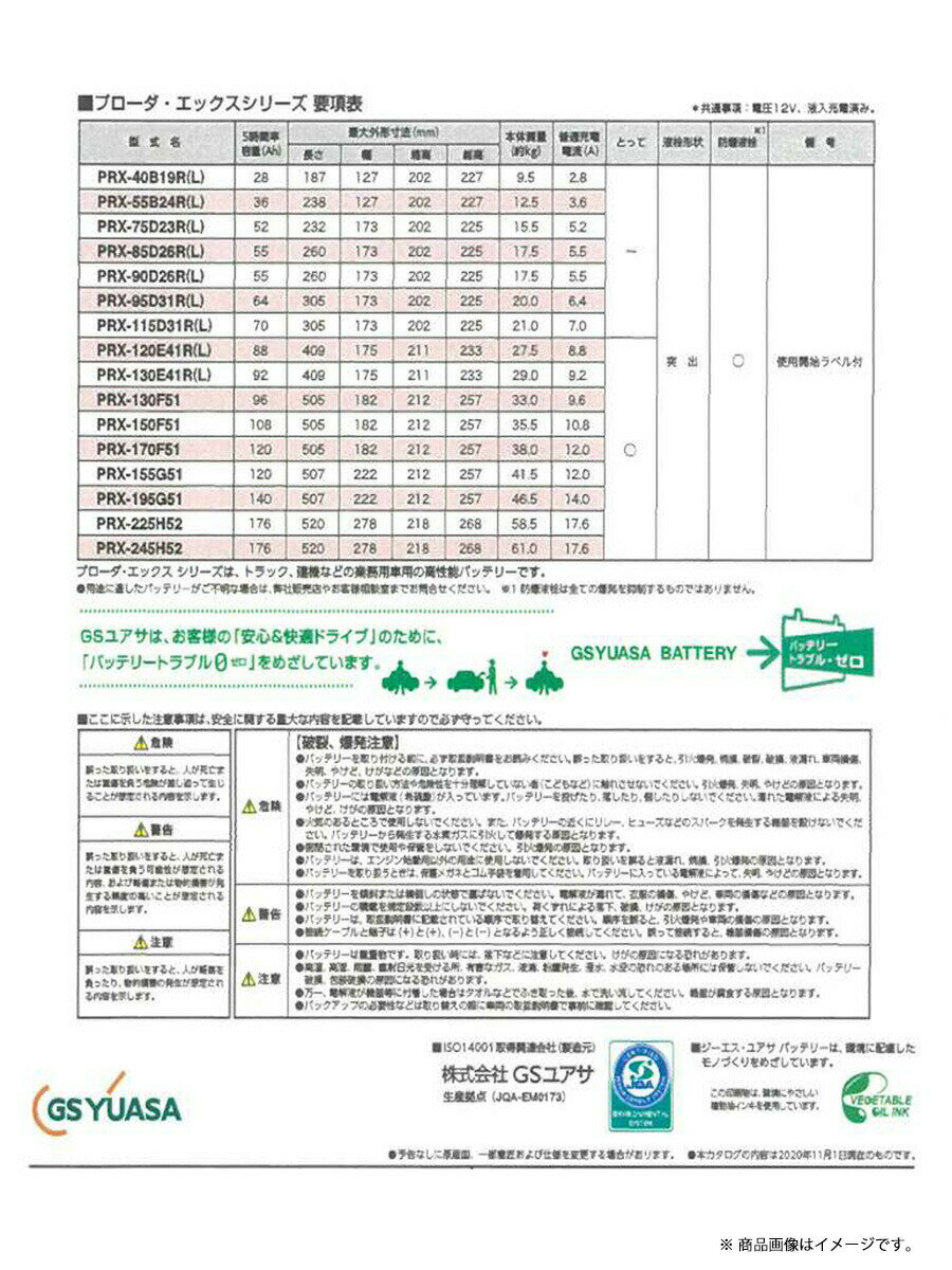 業務用車用高性能カーバッテリー