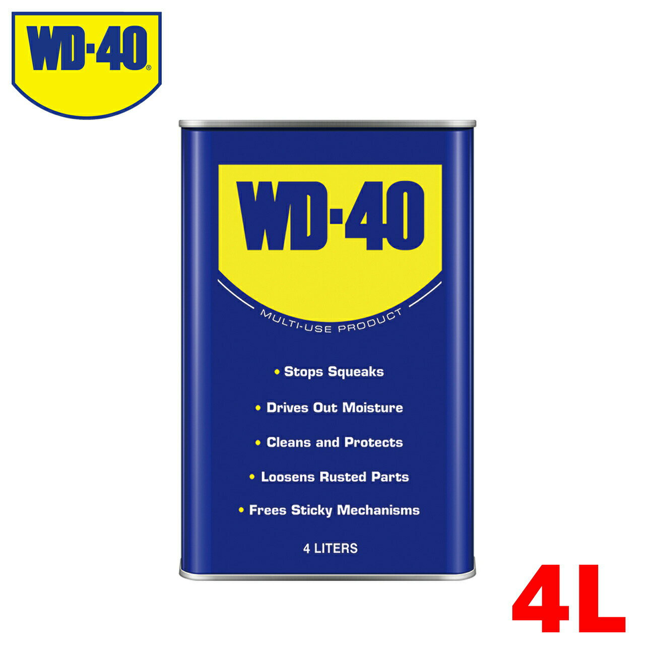 【レビューキャンペーン実施中】 WD-40 MUP 防錆潤滑剤 バルク4L WD04L 多機能 潤滑 洗浄 保護 湿気の除去 水分除去 防錆 浸透 固着緩め 汚れ落とし スプレー エアゾール缶 ステッカー剥がし