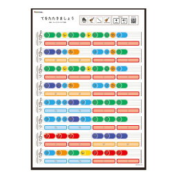 てをたたきましょう（A3） Ratanotes ラタノーツ Ratatone ラタトーン 知育玩具 知育楽器 プレゼント 音楽初心者 モンテソーリ Steam教育 モンテッソーリ 音感教育