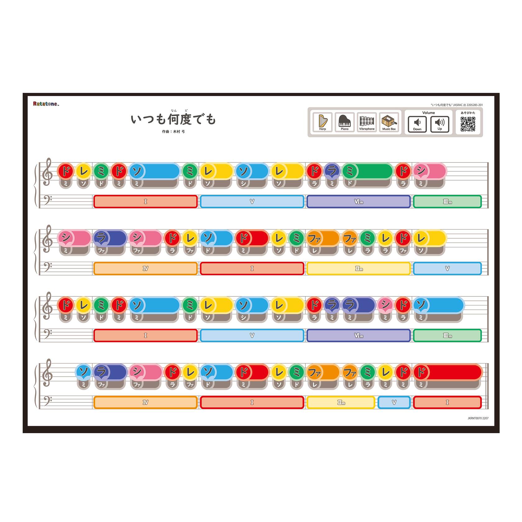 ラタトーン いつも何度でも（A3） Ratanotes ラタノーツ Ratatone ラタトーン 知育玩具 知育楽器 プレゼント 音楽初心者 モンテソーリ Steam教育 モンテッソーリ 音感教育