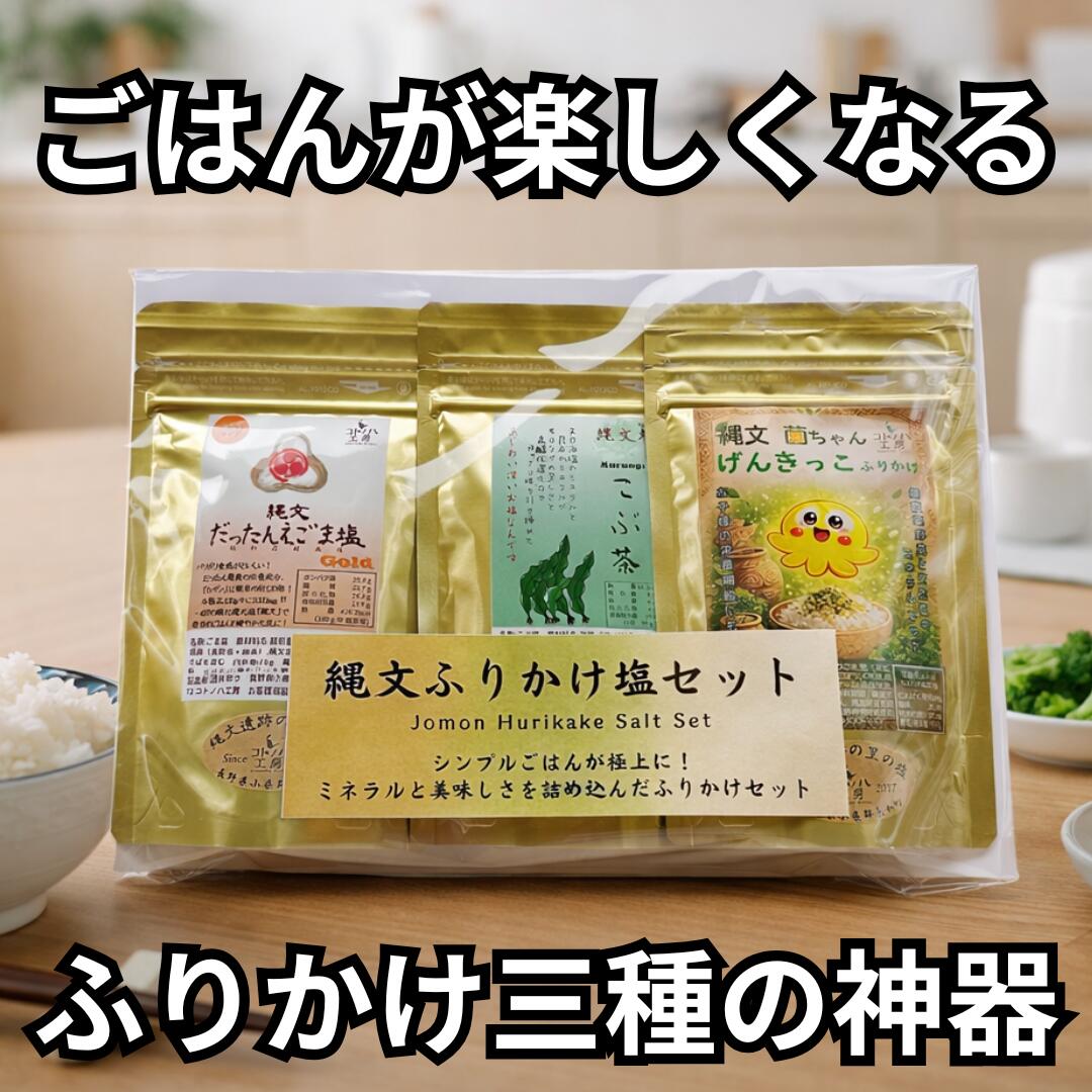 縄文ふりかけ塩セット 塩 しお セット ミネラル げんきっこ 岩塩 海塩 縄文塩 漢宝...