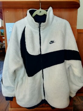 【中古品】NIKE /ナイキ BIG SWOOSH BOA JACKET/ビッグ スウォッシュ ボア ジャケット /BQ6546-114 リバーシブル内側ネイビー ホワイト/ブラック 白/黒 送料無料