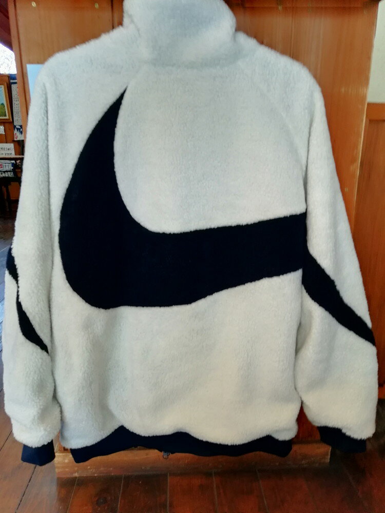 【中古品】NIKE /ナイキ BIG SWOOSH BOA JACKET/ビッグ スウォッシュ ボア ジャケット /BQ6546-114 リバーシブル内側ネイビー ホワイト/ブラック 白/黒 送料無料