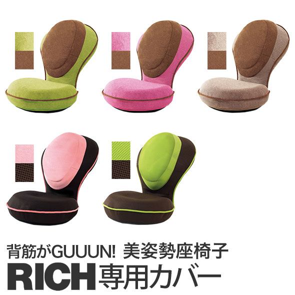 「 背筋がGUUUN 美姿勢座椅子 リッチ専用替えカバー 」全5色【洗い替え 交換用 RICH グーン 背すじがGUUN 背すじがGU…