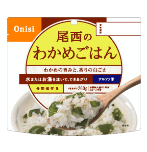 【本日楽天ポイント4倍相当】尾西食品株式会社尾西のわかめごはん260g(でき上がり量）×50個※需要が高まっておりますため、お届けまで約3ヶ月お待ちいただいております※