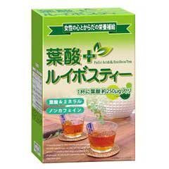 【葉酸ルイボスティー 2g*24パックの商品説明】お子様を考えている方にもうれしい、葉酸ルイボスティーです。葉酸を一杯のお茶に250μg含んでいます。じっくり芳醇焙煎したノンカフェインのルイボスティーを配合し、就寝時にもおいしくお召し上がりいただけます。デリケートな女性の事を考えた健康茶に仕上げました。 ■お召し上がり方お湯を約200cc注ぎ、約3-5分間お待ちいただきますとおいしいお茶に仕上がります。お好みにより、濃さを調節してお召し上がりください。熱いお湯で、淹れたてをお召し上がりいただくのが、ポカポカおいしい目安です。お茶を抽出した後、冷蔵庫で冷やしてもおいしくお召し上がりいただけます。■ご注意●抽出後のお茶はできるだけ早くお召し上がりください。冷蔵庫で保存する場合でも24時間以内にお召し上がりください。●ティーバッグをそのまま放置しますと苦味の出ることがありますので、お早めに取り出してください。●熱湯をご使用の際は火傷などに充分ご注意ください。■保存方法高温・多湿・直射日光を避けて保存して下さい。 広告文責及び商品問い合わせ先 広告文責：株式会社ドラッグピュア作成：201111TT神戸市北区鈴蘭台北町1丁目1-11-103TEL:0120-093-849製造・販売元：昭和製薬株式会社〒441-8122愛知県豊橋市天伯町字西雲雀ヶ丘4-20532−38−0711(代表)■ 関連商品■食品・飲料・ルイボスティー昭和製薬