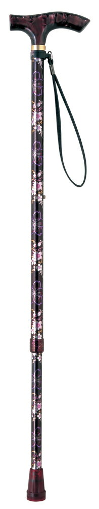 【本日楽天ポイント4倍相当】株式会社ひまわりささえ京友禅　2段伸縮ステッキ　V82型夜桜　V08214製品安全協会　安全基準合格【RCP】