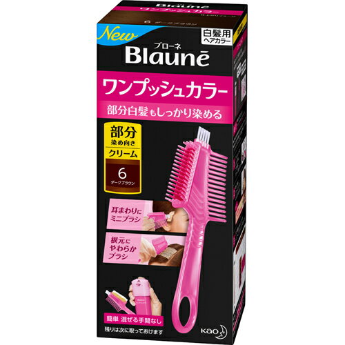 【本日楽天ポイント4倍相当】花王株式会社　ブローネ ワンプッシュカラー 6：ダークブラウン　1セット(..