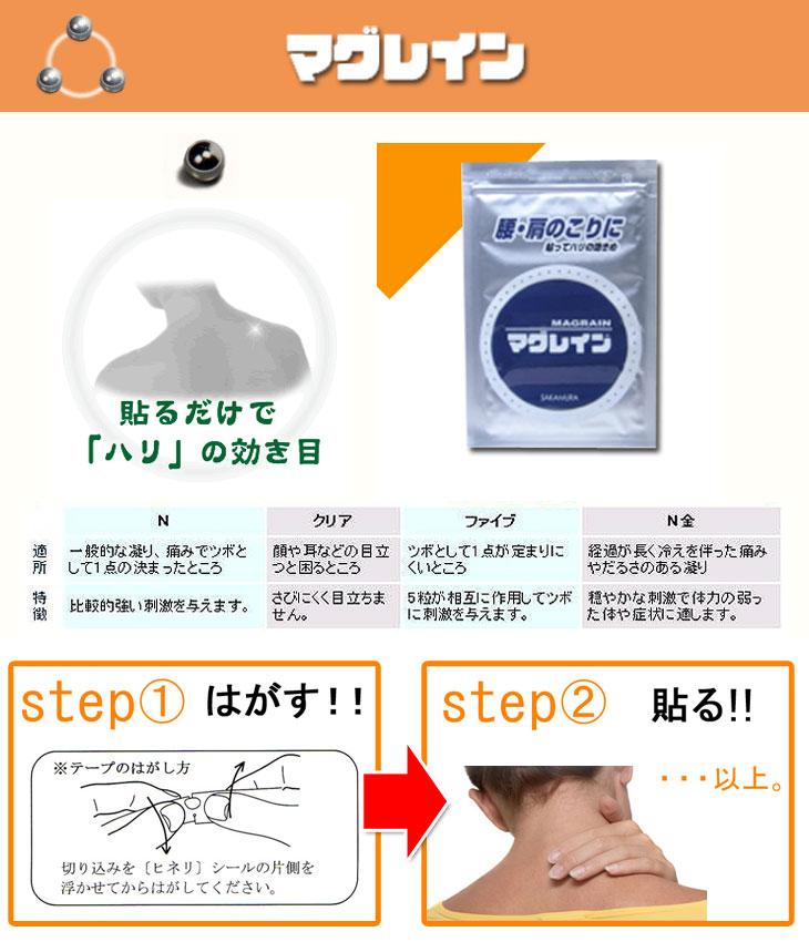 【3個組＝225粒】【本日楽天ポイント4倍相当】【●メール便にて送料無料(定形外の場合有り)でお届け 代引き不可】株式会社阪村研究所マグレインファイブ5粒付 75枚 (銀粒)×3個セット＜腰・肩こりに＞(メール便は要10日前後) 2