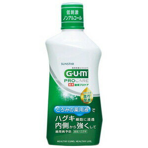 商品説明 「ガム(G・U・M) 薬用 歯周プロケア デンタルリンス 420ml」は、とろみの薬用液が「歯周病菌の殺菌」に加え、「血行促進」でハグキを内側から強くして、歯周病を予防する液体ハミガキです。 成分 湿潤剤：濃グリセリン 溶剤：PG 安定剤：POE硬化ヒマシ油 粘結剤：ヒドロキシエチルセルロース 防腐剤：パラベン pH調整剤：クエン酸Na、無水クエン酸 薬用成分：塩化セチルピリジニウム(殺菌剤CPC)、酢酸トコフェロール(ビタミンE)、β-グリチルレチン酸(β-GR) 香味剤：香料(メディカルミントタイプ)、サッカリンNa 可溶化剤：オレイン酸PEG 原産国 日本 広告文責：株式会社ドラッグピュアVHM 神戸市北区鈴蘭台北町1丁目1-11-103 TEL:0120-093-849 製造販売：サンスター株式会社 区分：医薬部外品 ■ 関連商品 サンスター株式会社お取扱商品 医薬部外品関連商品