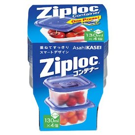 【本日楽天ポイント4倍相当】【送料無料】旭化成ホームプロダクツ株式会社 ジップロック コンテナー 正方形 130mL(4コ入)＜冷凍から電子レンジ調理まで＞【△】
