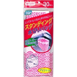日本技研工業株式会社キッチンコーナー スタンディング水切りバッグ M K-30MJ ( 30枚入 )<デザイン入り取っ手付水切り袋>【北海道・沖縄は別途送料必要】