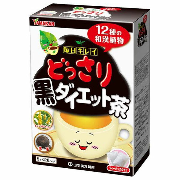 ■製品特徴 ●黒茶は、現地では「天茯茶」とも呼ばれ、肉を常食する遊牧民のお茶として利用されてきました。 ●キャンドルブッシュは別名で、「ゴールデンキャンドル」、「カッシア・アラタ」とも呼ばれ、美容に利用されています。 ■品名・名称 混合茶 ■原材料 ハブ茶(インド)、キャンドルブッシュ、プアール茶、大麦、玄米、黒茶、どくだみ、甘草、菊芋、ごぼう、桑の葉、杜仲葉 ■栄養成分　1包(5g)あたり エネルギー：18kcal たんぱく質：1g 脂質：0.2g 炭水化物：3g 食塩相当量：0.03g ■保存方法 直射日光及び、高温多湿の場所を避けて、保存してください。 ■注意事項 ◆使用上の注意 ・本品は、多量摂取により疾病が治癒したり、より健康が増進するものではありません。摂りすぎにならないようにしてご利用ください。 ・まれに体質に合わない場合があります。その場合はお飲みにならないでください。 ・天然の素材原料ですので、色、風味が変化する場合がありますが、使用には差し支えありません。 ・乳幼児の手の届かない所に保管してください。 ・食生活は、主食、主菜、副菜を基本に、食事のバランスを。 ・煮出したお茶は保存料等使用しておりませんので、当日中にお召し上がりください。 ◆飲み方についてのご注意 ・お腹が緩くなる事がありますので、最初は半分以下の量からお試しください。 ・妊婦中の方、授乳中の方、小児の方はお召し上がらないでください。 ・飲みすぎは、お腹をこわすもとになります。 【お問い合わせ先】 こちらの商品につきましては当店(ドラッグピュア)または下記へお願いします。 山本漢方製薬株式会社 電話：0568-73-3131 広告文責：株式会社ドラッグピュア 作成：202102S 神戸市北区鈴蘭台北町1丁目1-11-103 TEL:0120-093-849 製造販売：山本漢方製薬株式会社 区分：食品・日本製 ■ 関連商品 山本漢方製薬 ダイエット茶