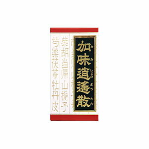 内容量:180錠【製品特徴】■更年期障害や生理不順で、のぼせや熱感、手足がほてったりする症状に効果があります。また、精神不安、イライラなどの精神神経症状を緩和します。■中国宋時代の医書「和剤局方(ワザイキョクホウ)」に収載されている薬方で、種々の不定愁訴のある婦人の薬剤として使用される錠剤タイプの婦人薬です。■剤　型・錠剤。■効能体質虚弱な婦人で、肩がこり、疲れやすく、精神不安などの精神神経症状、ときに便秘の傾向のある次の諸症：・冷え症、虚弱体質、月経不順、月経困難、更年期障害、・血の道症。■用法・用量1日3回食前又は食間に水又は白湯にて服用。・成人（15才以上）・・・1回4錠※15才未満・・・服用しないこと■成　分成人1日の服用量12錠（1錠400mg）中加味逍遙散エキス粉末・・・2,380mg（トウキ・シャクヤク・ビャクジュツ・ブクリョウ・サイコ各1.5g、ボタンピ・サンシシ各1g、カンゾウ0.75g、ショウキョウ0.25g、ハッカ0.5gより抽出。）※添加物として、乳糖、セルロース、水酸化Al/Mg、ステアリン酸Mg、タルク、クロスCMC-Na、メタケイ酸アルミン酸Mgを含有する。【成分に関連する注意】本剤は天然物(生薬)のエキスを用いていますので、錠剤の色が多少異なることがあります。【使用上の注意】1.次の人は服用前に医師又は薬剤師に相談してください。(1)医師の治療を受けている人。(2)妊婦又は妊娠していると思われる人。(3)胃腸の弱い人。(4)今までに薬により発疹・発赤、かゆみ等を起こしたことがある人。2.次の場合は、直ちに服用を中止し、商品添付説明文書を持って医師又は薬剤師に相談してください。(1)服用後、次の症状があらわれた場合。・皮 ふ：発疹・発赤、かゆみ。・消化器： 悪心・嘔吐、食欲不振、胃部不快感。 まれに下記の重篤な症状が起こることがあります。その場合は直ちに医師の診療を受けてください。■肝機能障害・全身のだるさ、黄疸(皮ふや白目が黄色くなる)等があらわれる。(2)1ヵ月位服用しても症状がよくならない場合。3.次の症状があらわれることがありますので、このような症状の継続又は増強が見られた場合には、服用を中止し、医師又は薬剤師に相談してください。・下痢。【保管及び取扱上の注意】1.直射日光の当たらない湿気の少ない涼しい所に保管してください。2.小児の手の届かない所に保管してください。3.他の容器に入れ替えないでください。※誤用・誤飲の原因になったり品質が変わるおそれがあります。4.使用期限をすぎた製品は、使用しないでください。【お問い合わせ先】こちらの商品につきましての質問や相談につきましては、当店（ドラッグピュア）または下記へお願いします。クラシエ薬品株式会社 お客様相談窓口TEL:03(5446)3334受付時間 10：00-17：00(土、日、祝日を除く)広告文責：株式会社ドラッグピュア○NM神戸市北区鈴蘭台北町1丁目1-11-103TEL:0120-093-849製造販売者：クラシエ薬品株式会社区分：第2類医薬品・日本製文責：登録販売者　松田誠司 関連商品はこちら クリプトシアニンOAコンプレックスが細胞賦活ルミンA-100γ腸管免疫の活性におなか快適！機能性乳酸菌LG-DP-EX乳酸菌1200億個含有自己免疫の調整に ○機能性乳酸菌1200億カプセル「加味逍遥散（カミショウヨウサン）」は、中国宋時代の医書「和剤局方（ワザイキョクホウ）」に収載されている薬方で、種々の不定愁訴のある婦人の薬剤として使用されます。● 更年期障害や生理不順で、のぼせや熱感、手足がほてったりする症状に効果があります● 精神不安、イライラなどの精神神経症状を緩和します