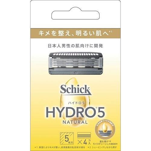 【本日楽天ポイント4倍相当】シック・ジャパン株式会社ハイドロ5ナチュラル 替刃 スキンガード付き5枚刃 4コ入【RCP】【CPT】