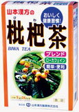 【山本漢方の枇杷茶】 枇杷葉を主原料にウーロン茶を少々ブレンドした、おいしい風味のティーパックに仕上げました。おいしい作り方お水の量はお好みにより、加減してください。 濃い目の枇杷茶をお好みの方は、水又は沸騰したお湯約400cc〜500ccの中へ1バックをポンと入れ、弱火で5分間以上よく煮だしてお飲み下さい。 薄い目の枇杷茶をお好みの方は、急須に1バックを入れて、お飲みいただく量の湯を注いで、お好みの色がでましたら、茶碗に注いでください。ご使用いただいたバックを再度ヤカンに入れて煮だしますと、二番だしが楽しめます。○ カビ、虫害予防のために、開封後は冷所に保管するか、お早めにご使用下さい。○冬はホットで、夏はアイスで・・ ○一段とおいしくお飲みになりたい方は、山本漢方のはとむぎ、又はムギ茶と共に煮だしてください。使用上の注意本品は穀類の原料を使用しておりますので、虫、カビの発生を防ぐために 　開封後はお早めに、ご使用下さい。 　尚、開封後は、輪ゴム、又はクリップなどでキッチリと封を閉め、涼しい所に保管してください。特に夏季は要注意です。商品詳細商品名：枇杷茶原材料：枇杷茶、ウーロン茶、ハブ茶内容量：120g　(5g×24包)保存方法：直射日光及び、高温多湿の所を避けて、保存してください。開封後の保存方法：本品は穀類の原料を使用しておりますので、虫、カビの発生を防ぐために、開封後はお早めに、ご使用下さい。尚、開封後は輪ゴム、又はクリップなどでキッチリと封を閉め、涼しい所に保管してください。　特に夏季は要注意です。広告文責：株式会社ドラッグピュア神戸市北区鈴蘭台北町1丁目1-11-103TEL:0120-093-849製造販売者：山本漢方製薬株式会社区分：健康茶・日本製