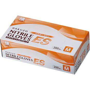 【本日楽天ポイント4倍相当】【送料無料】ハクゾウメディカル株式会社ハクゾウニトリルグローブES　Mサイズ 200枚入【RCP】