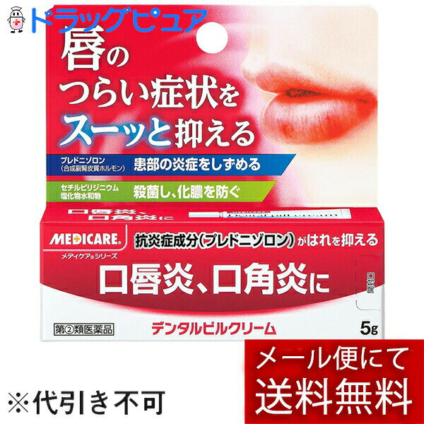 【第2類医薬品】【本日楽天ポイント4倍相当】【メール便にて送料無料でお届け 代引き不可】森下仁丹株式会社　メディケア　デンタルピルクリーム 5g×3個セット＜ 口唇炎・口角炎治療薬＞（メール便は発送から10日前後がお届け目安です）【RCP】