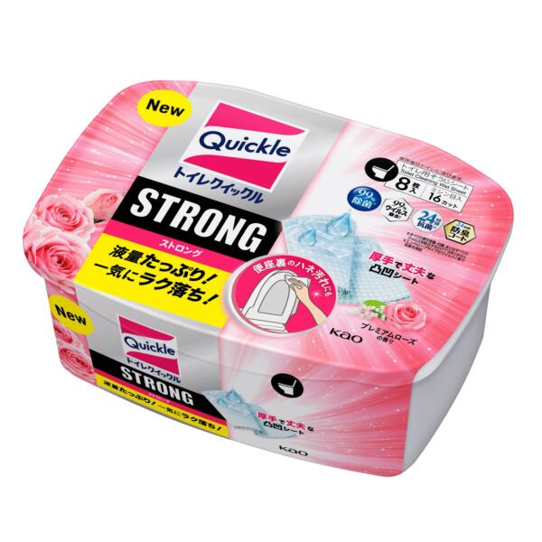 【本日楽天ポイント4倍相当】【送料無料】花王株式会社 トイレクイックル ストロング プレミアムローズの香り 容器入 8枚(この商品は注文後のキャンセルができませ...