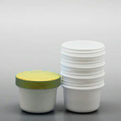 【本日楽天ポイント4倍相当】【送料無料】ケンツメディコ株式会社　CP 軟膏壷　30g［キャップ：黄］100個入＜壷が重ねられます［本体：白色］＞＜クリーム・なんこうミキサー容器＞＜プラ壺＞【RCP】【△】