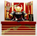 【五月人形】武田信玄 着用 兜【北寿】戦国武将着用兜飾り※本格的な造りとこだわりの仕上げ!収納タイプの飾り台※サービス品付き※変更あり! 本金箔彫刻獅子面