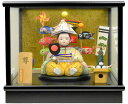 【五月人形】木目込みケース飾り【北寿】30A-B10s 男の子大将:小倉草園 作※オルゴール写真立て付き