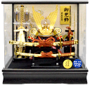 【五月人形】兜ケース飾り【北寿】225-788KT 天馬※黒塗りアクリルケース・金彩龍虎※サービス品付き端午の節句を華やかにします。
