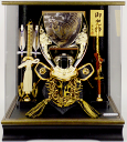 【五月人形】兜ケース飾り【北寿】165-KT-701 ハヤブサ金※色彩箔虎柄アクリルケース※サービス品端午の節句 こどもの日付き