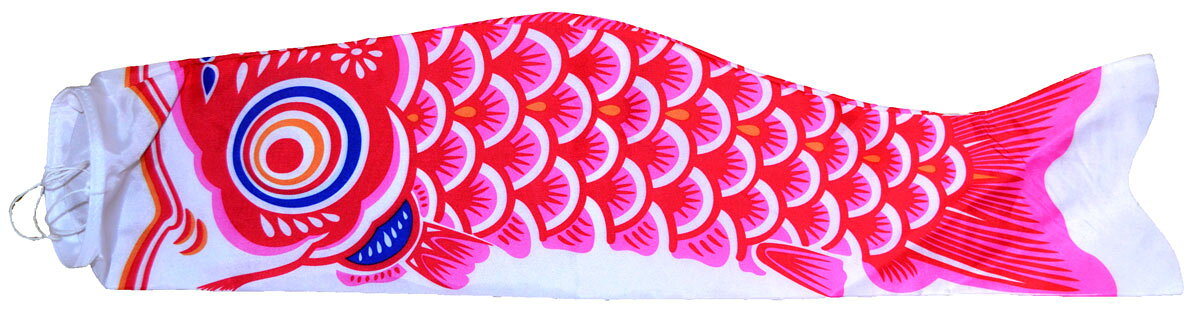 【処分品】単品　鯉のぼり【北寿】50cm 赤鯉（口紐付き）※手持ちタイプの鯉のぼりの半端品です。（1 ...