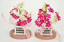 【ひな人形】 飾り花絢花(あやか)紅白桜・白塗り木製井垣25号 ※高さ 約14cm※手作り品の為、多少サイズが変わります。