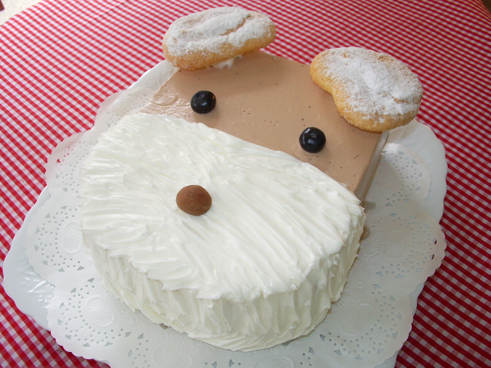チョコケーキ★★お誕生日ケーキやプレゼントに！白いおひげのわんこケーキB