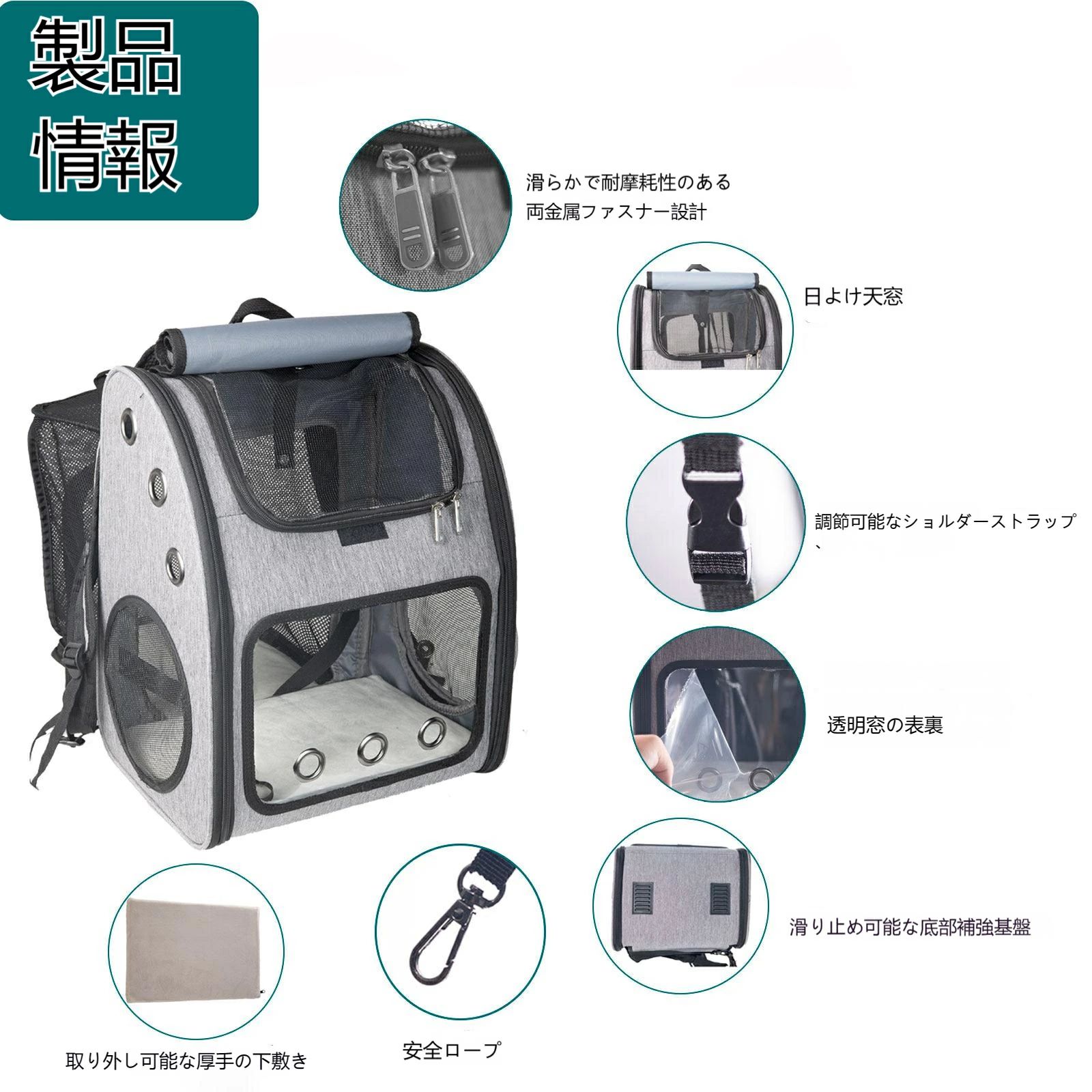 ペットキャリーバッグ 折りたたみ 拡張可能大きめ リュック ペットキャリー バック...