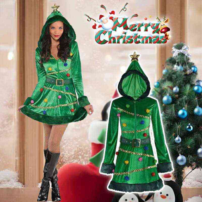 クリスマス コスプレ クリスマスツリー レディース 可愛い 衣装 帽子 ケープ付き 仮装 コスチューム 大きいサイズ 演出服 イベント パーティー 舞台 コスプレ ハロウィン 仮装 衣装 宴会 Halloween クリスマス 変身 仮装衣装 演出服