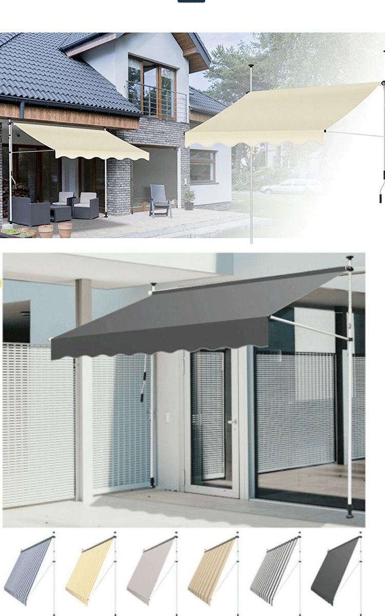 ベランダ テント オーニングテント 250cm シェード 9色から選択可能 サンシェード ベランダテント 日除け 雨よけ オーニングテント 紫外線 撥水 UVカット クールサマーオーニング 巻き上げ式テント 簡単設置 複数カラー選択可能　ツッパリ式 パンチフリー