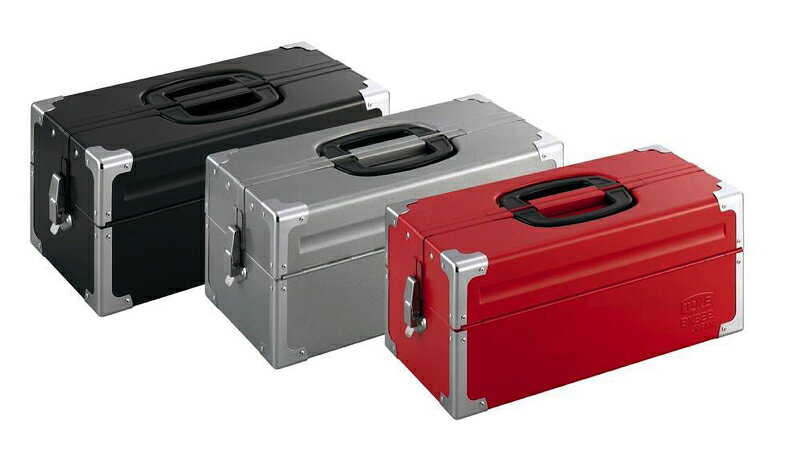 TONE ツールケース(メタル) V形2段式 433X220X195mm レッド BX322